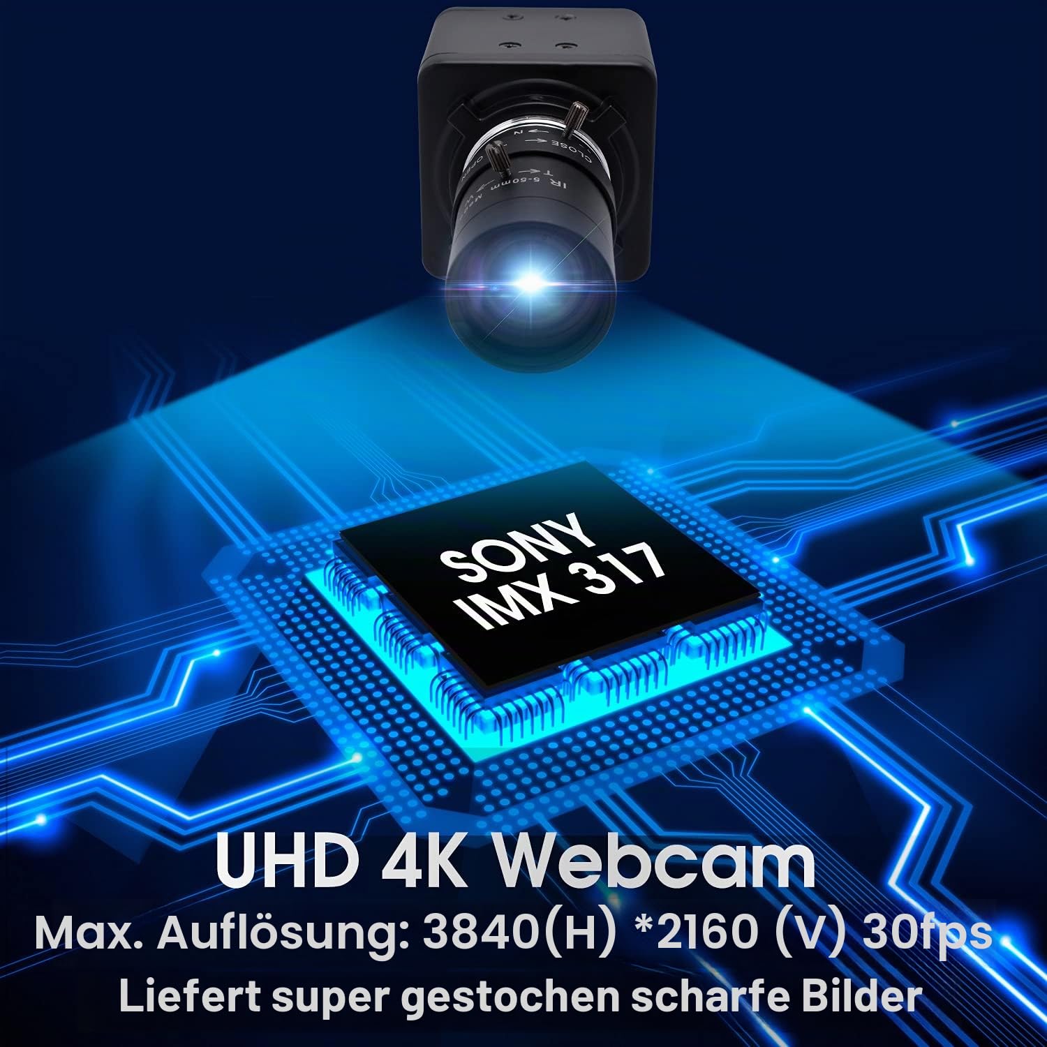 Svpro 4K Webcam mit Zoomobjektiv,Ultra HD Videokamera mit CMOS Sensor 10X Optischer Zoom Kamera für Computer, 8MP USB Webcam 30fps für Laptop Desktop,UVC Camcorder für Windows,Linux,Android,Mac OS