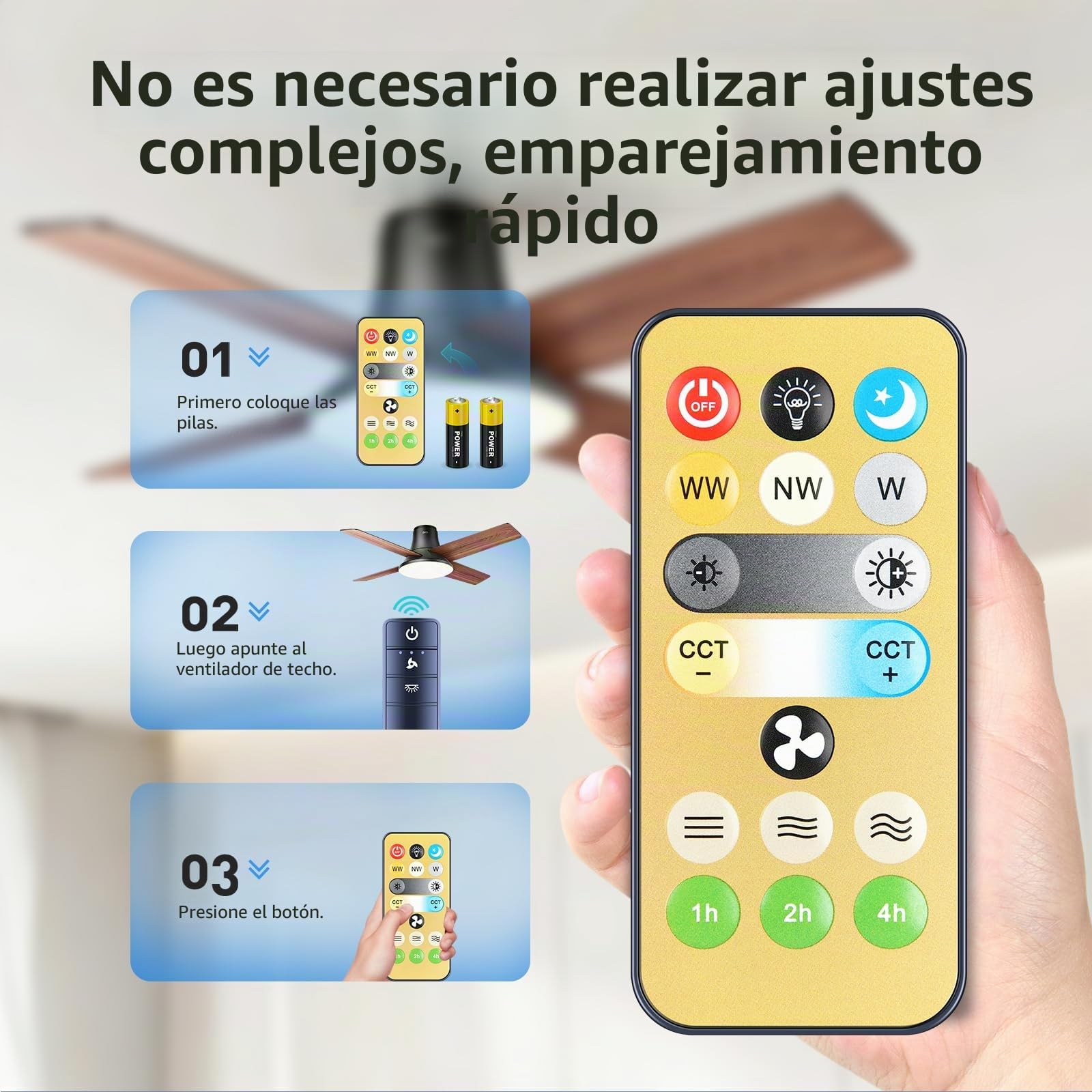 Ventilador de techo universal con iluminación, juego de mando a distancia de repuesto para la mayoría de ventiladores de techo (por favor, asegúrate de que tu antiguo mando a distancia coincida