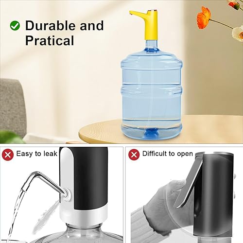 Miniatura 9 de Dispensador de agua para botella de 5 galones, bomba de agua cuantitativa de bricolaje, luz de potencia de 3 colores, bomba de botella de carga USB