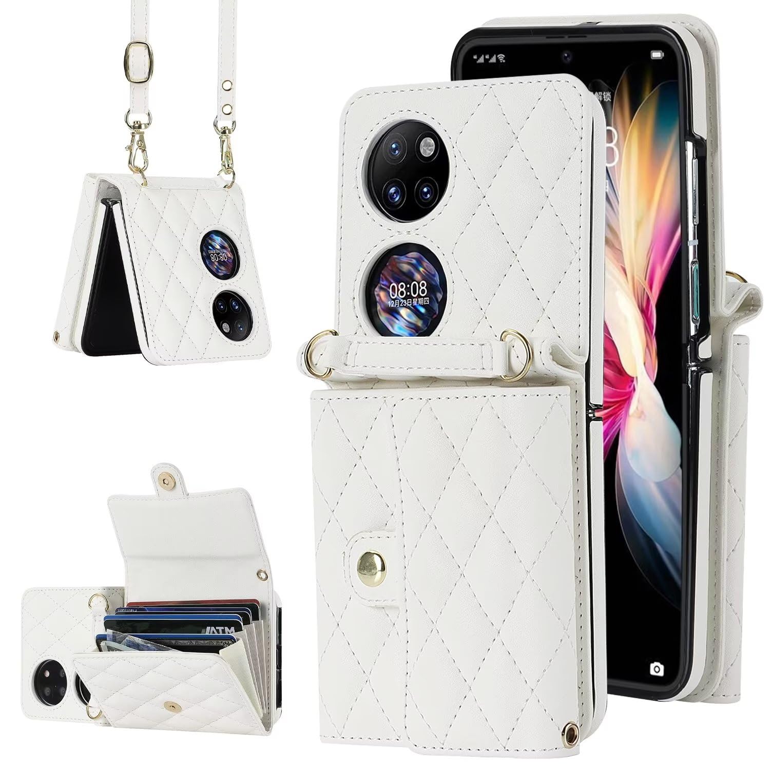 Offerta Custodia Huawei P50 Pocket Oro Rosa Trasparente - Compra Ora