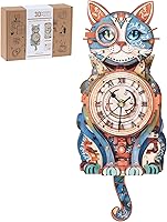 Vista 1 de Rompecabezas de Madera 3D para Adultos, Reloj de Gato Detective con Kit de Modelo de Péndulo, Rompecabezas 3D para Habitación de Adultos Decoración