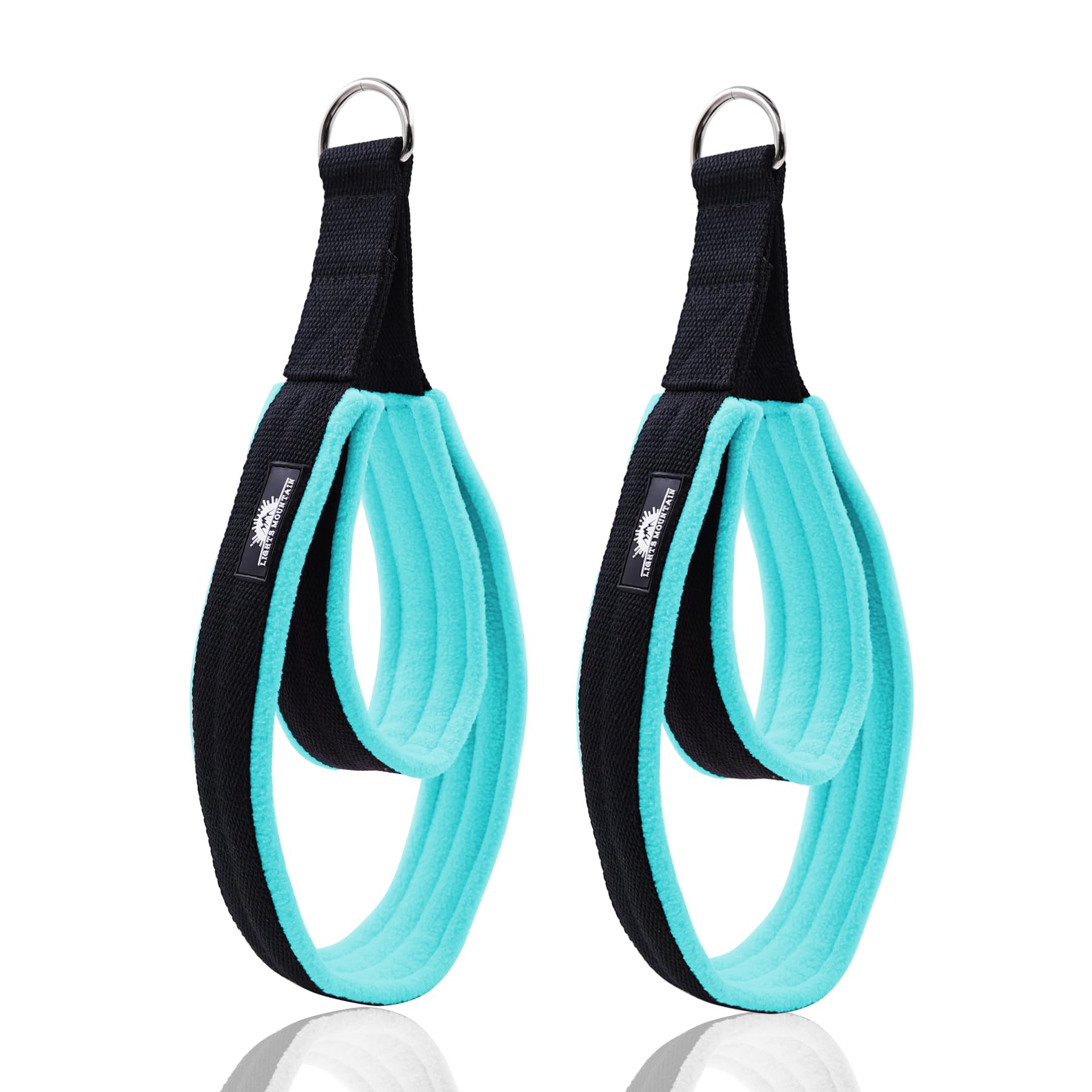 1 Pair Enhanced Pilates Double Loop Straps for Reformer, Thickened D-Ring Handle Straps, Yoga Exercise Accessories in 2 Lengths and Multicolor for