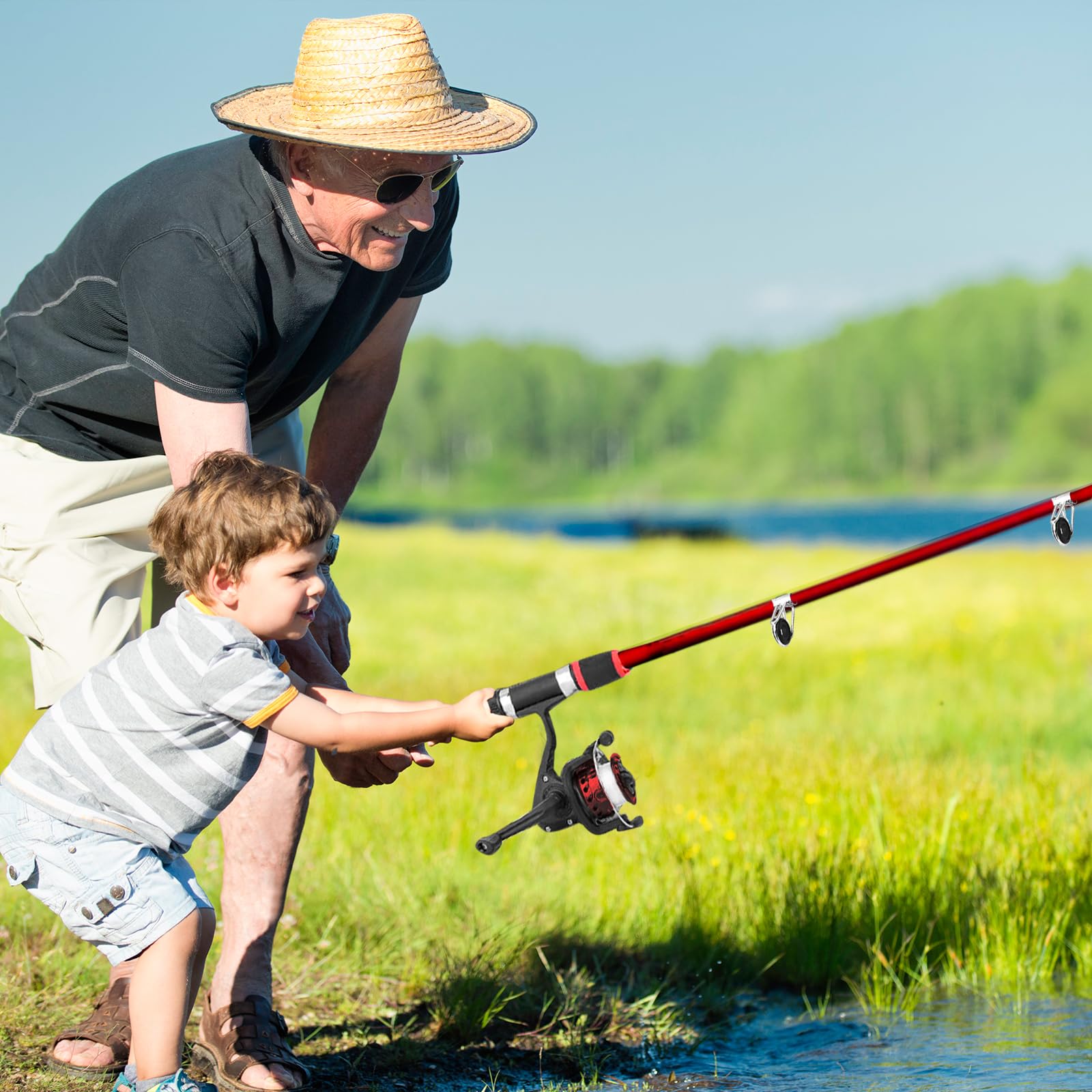 Set Da Pesca Per Bambini – Canna Telescopica 1,8 M In Fibra Di Carbonio Con Mulinello Ed Esche