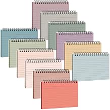 12 Pcs 4x6 Spiral Index Cards with Rings 600 Cards, Retro