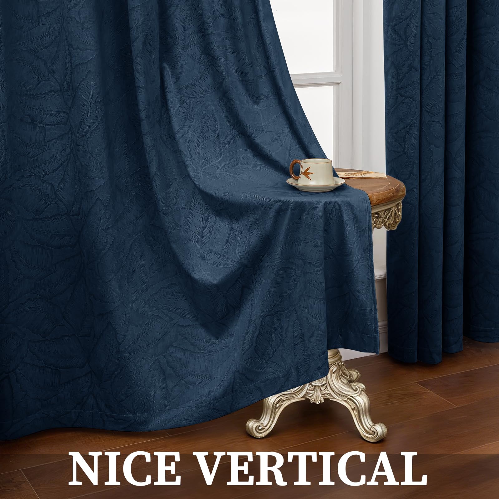 Ystyle Cortinas Salon Terciopelo Opacas 2 Piezas, 140×245 CM, Azul Oscuro | Cortinas Termicas Aislantes Frio y Calor, Cortina con Ojales Modernas Antiruido para Habitacion Comedor
