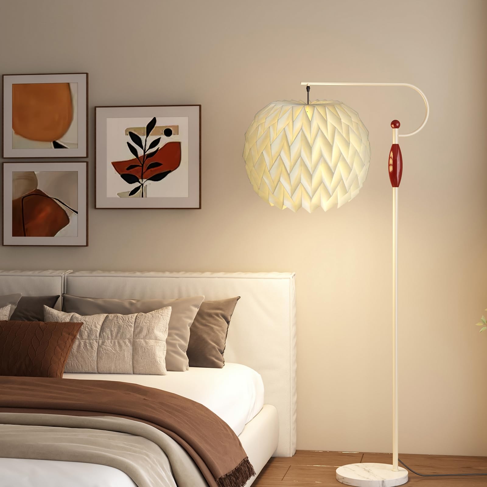 Vaskula Origami Design Papier Lampenschirm Papierlampenschirm Origami und Kabel Lampenschirms Papier Lampenschirm Deko Laterne Deckenlampen Shade für Wohnzimmer Schlafzimmer Esszimmer