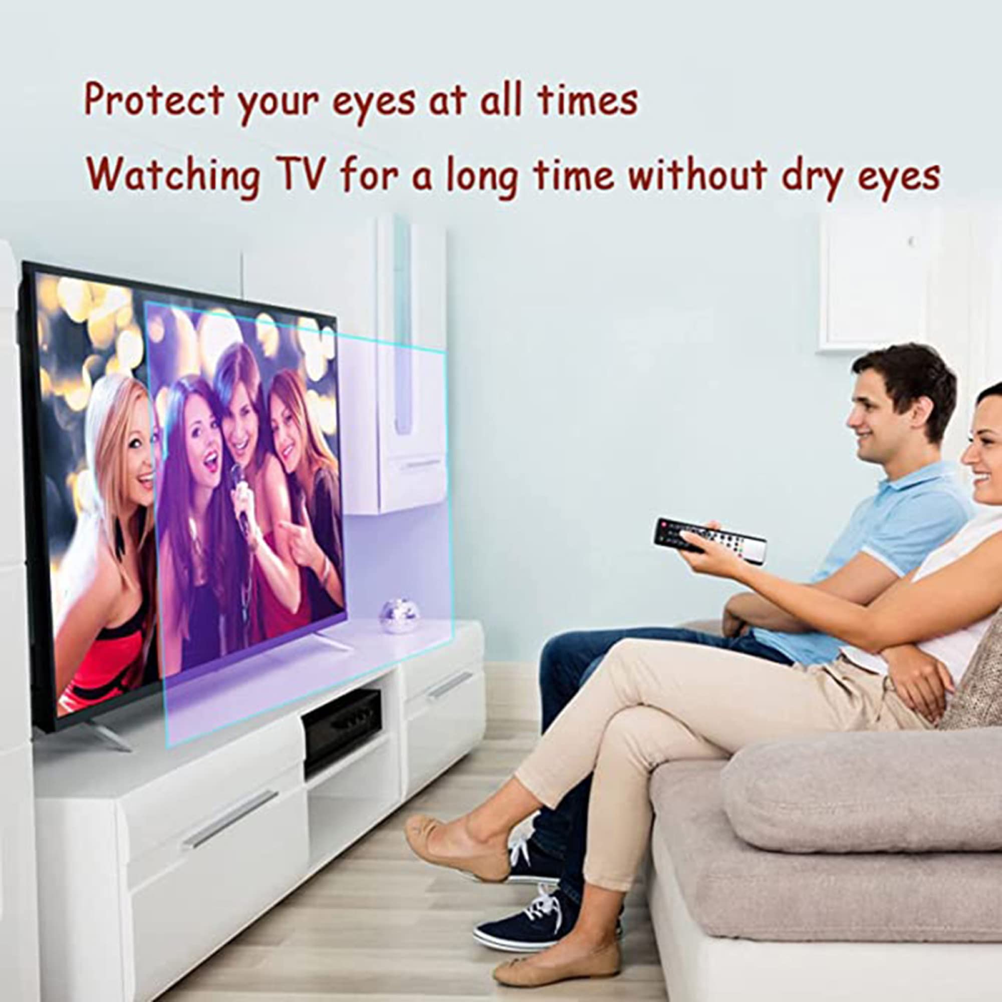 Anti Luz Azul/Anti Reflejante/Anti-Rasguños Película Protectora De Pantalla De TV Aliviar La Fatiga Ocular Y Dormir Mejor para LCD De 32-75 Pulgadas, LED/A / 65in 1440/809mm