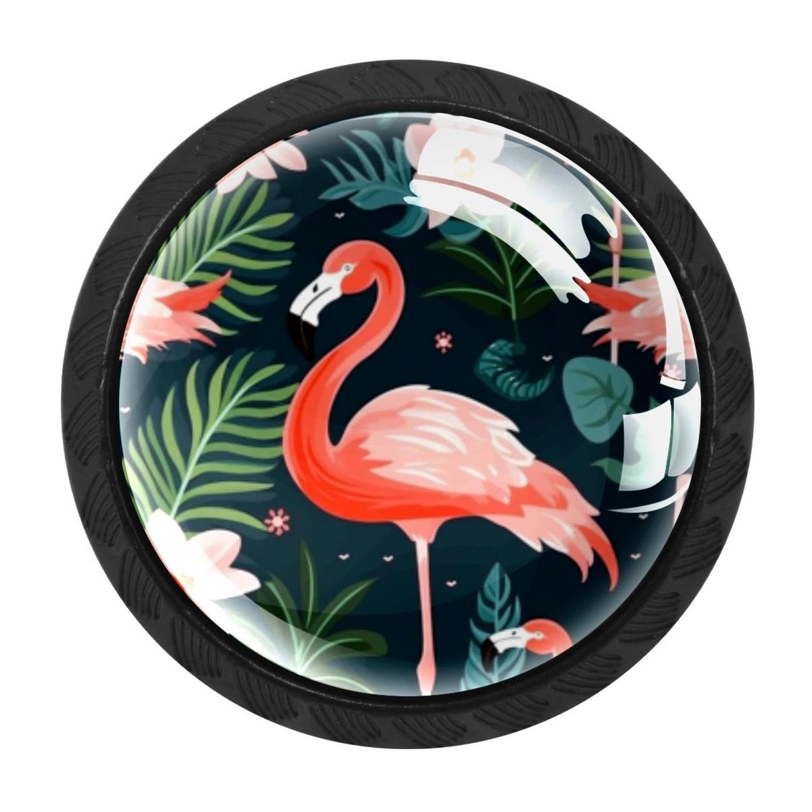 Chenzzzz Multicolored 02 4 Pack Flamingo Rainforest Kitchen Cabinet Knobs Drawer Knobs Dresser Knobs Matte Black Zinc Knobs Drawer Pulls Door Knobs Dresser Drawer Handles Knobs For Dresser Drawers