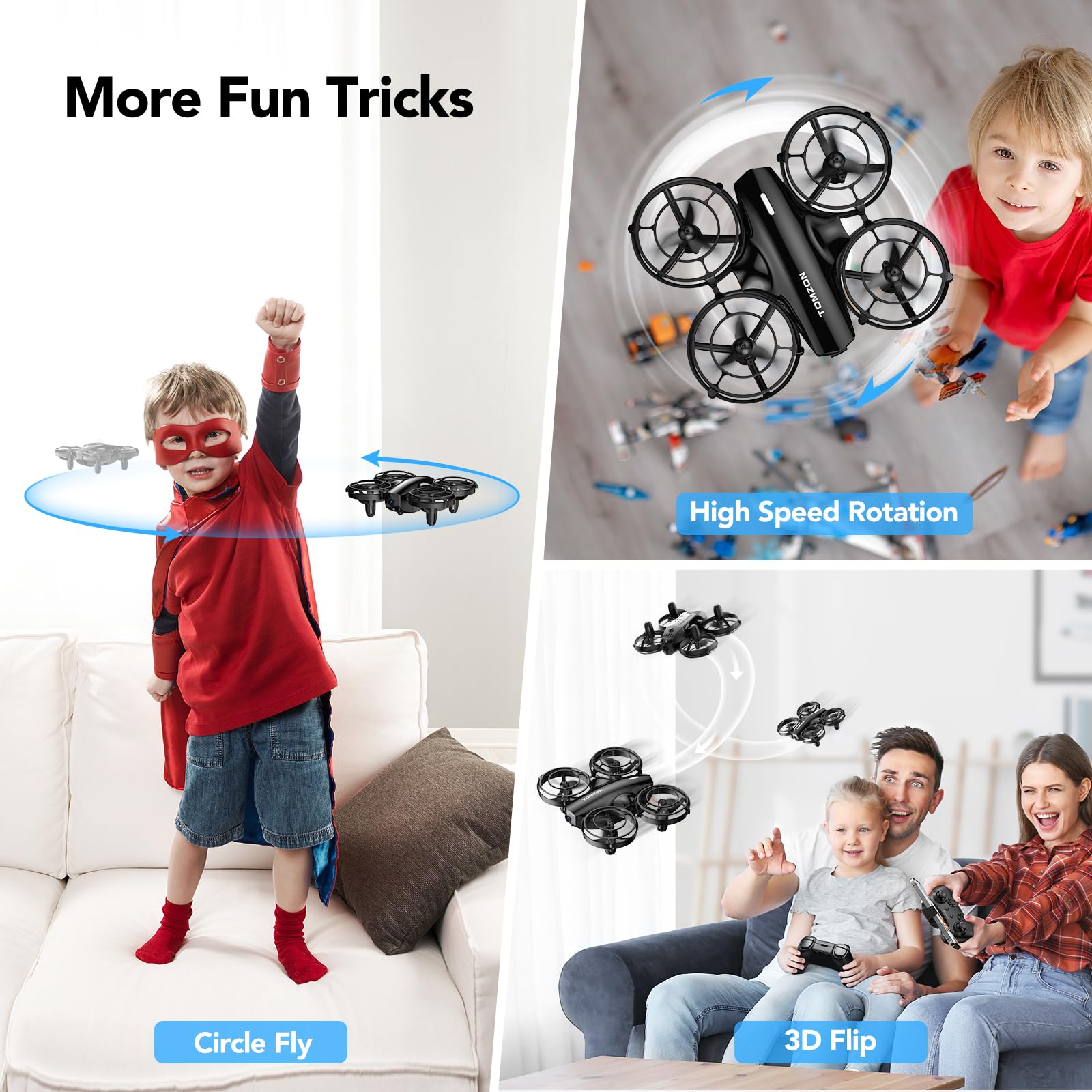Regardez Tomzon A24W Mini Drone pour Enfant avec Mode de Combat