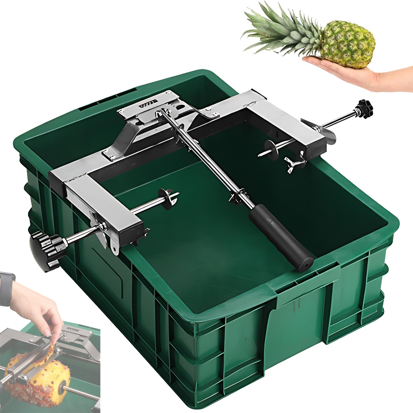 Pelapatate manuale per ananas con asole, staffa regolabile per sbucciare efficacemente supermercati e cabine