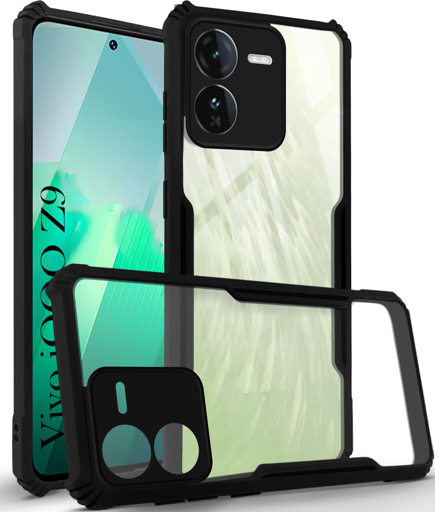 Jkobi Back Cover Case for Vivo IQOO Z9 5G (Shockproof with Polycarbonate Clear Panel | Professional Black) (B0D1G8BJ8G) Amazon Price History, Amazon Price Tracker
