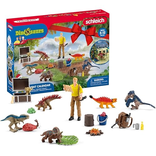 Schleich Dinosaurs, Dino Toys for Boys and Girls, Dinosaurs Advent Calendar with 24 Surprise Toys