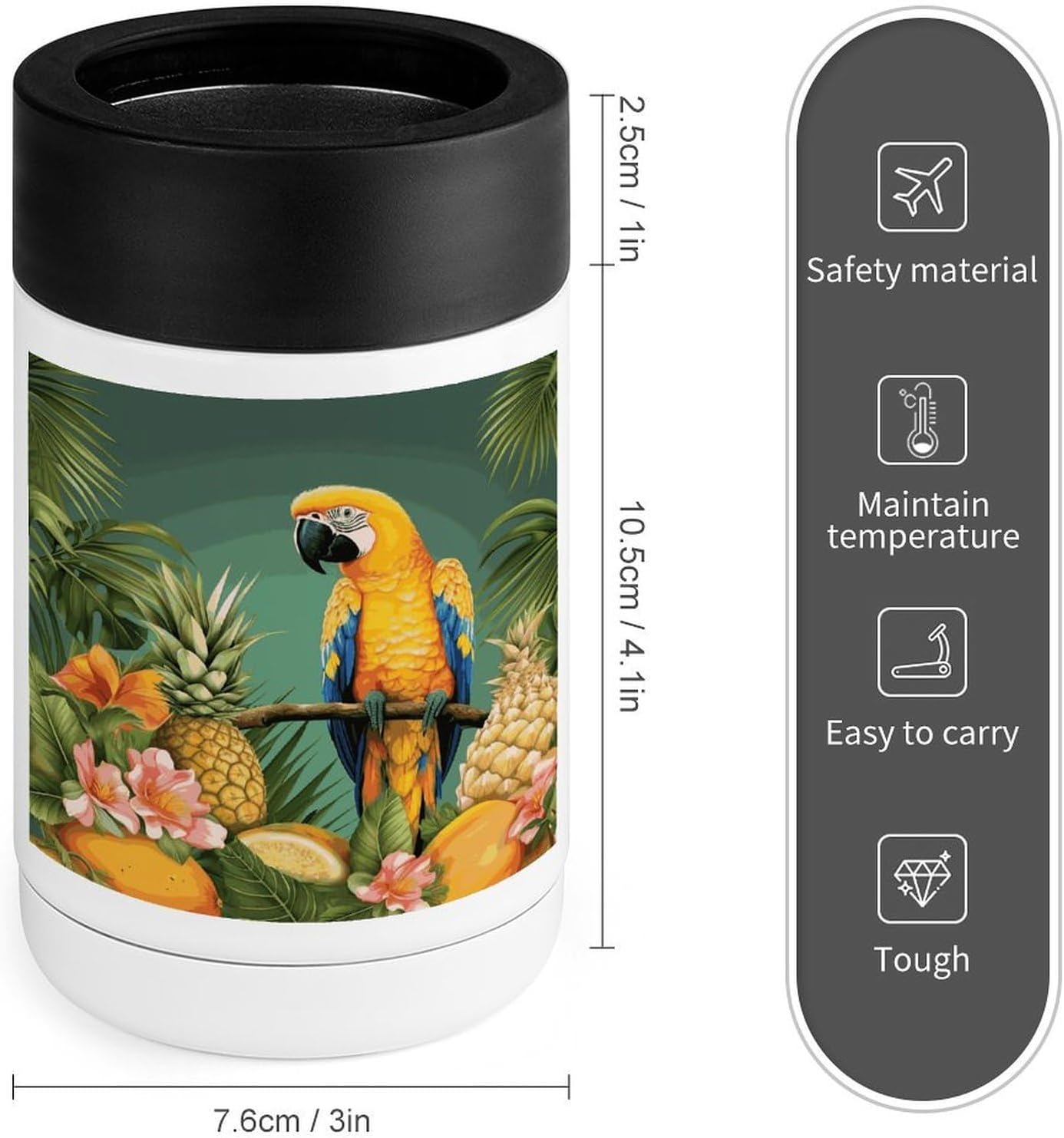Summer Parrot Pineapple Bird Cooler Quick Cooling Drink Chiller Easy to Use Drink Cooler Cold Retention Beverage Cooler Portable Beverage Chiller Beer Wine Champagne Cooler for BBQ Camping Party
