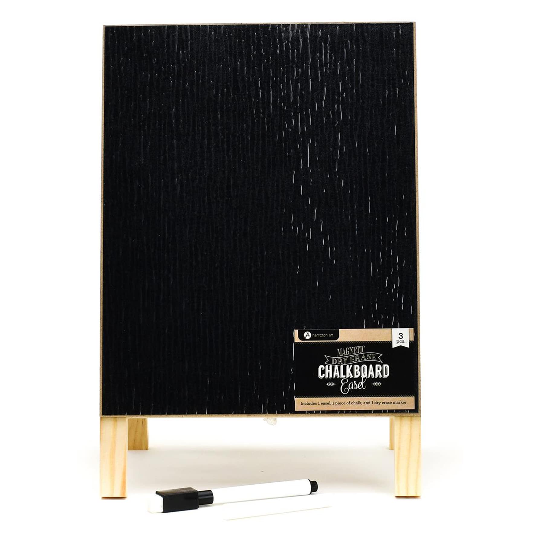 Hampton Art Dry Erase Chalk Easel W/Marker & Chalk, Chalkboard Easel, A Frame Chalkboard Sign, Whiteboard Easel for Classroom, Teacher Easel, White