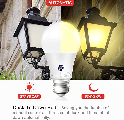 Miniatura 2 de Sengled Bombillas para exteriores del atardecer al amanecer, 3000 K, luz blanca suave, bombilla LED con sensor A19, equivalente a 75 vatios, 1200