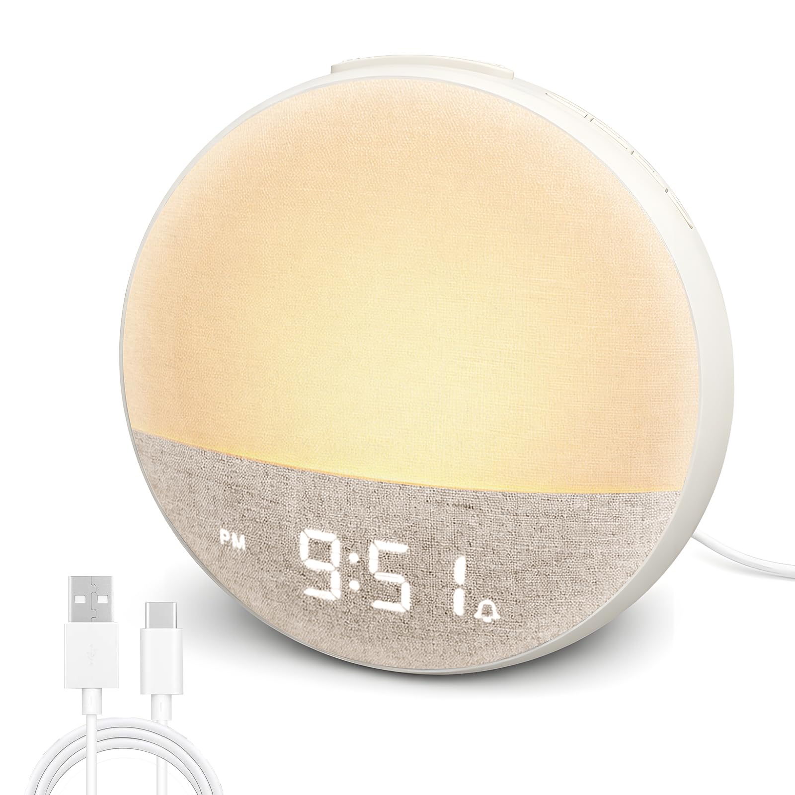 Tageslichtwecker Lichtwecker, Sonnenaufgang Wecker mit Wake Up Light, 11 Lichtfarben, 30 Beruhigenden Klängen, 7 Alarmtönen, 10 Helligkeitsstufen, Bluetoothfunktion & Snooze für Schlafzimmer