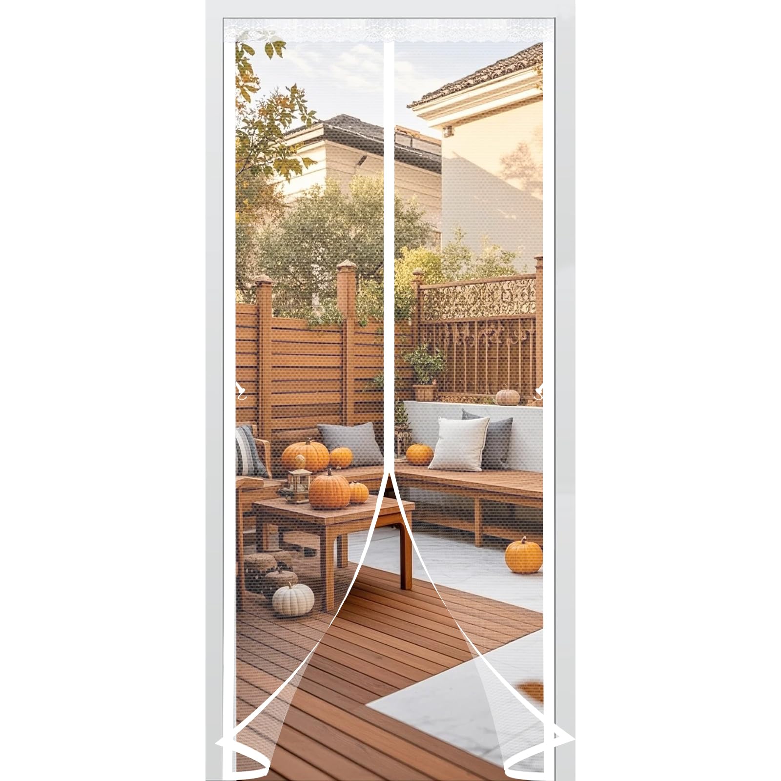 Moustiquaire automatique à fermeture magnétique pour grand balcon