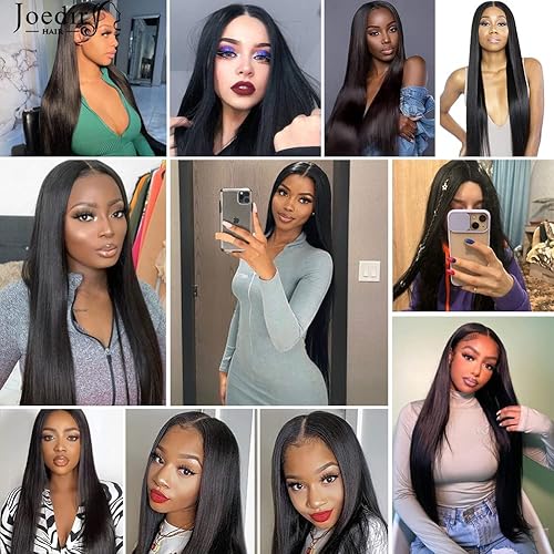 Miniatura 5 de Peluca de encaje frontal sintética súper larga y lacia de 5 pulgadas, parte media profunda de 38 pulgadas, peluca negra de encaje HD para mujer,