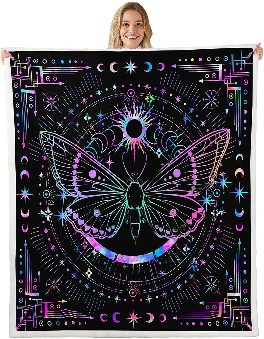 Dragon Bed Blanket Kids Girls Flying Dragon Sherpa Blanket Soft Cozy Lightweight Purple Sunset Plush Fleece Black Dragon Blanket Gifts for Bed Chair Office Sofa(Throw 50"x60")