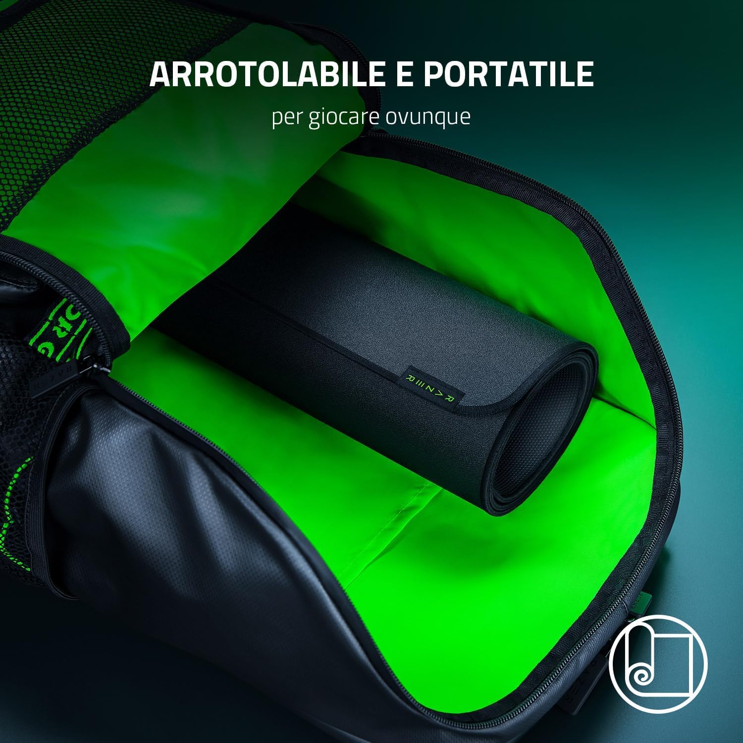 Razer Strider XXL - Tappetino per mouse ibrido con base morbida e scorrevolezza (tappetino ibrido morbido/duro, base antiscivolo, bordi cuciti anti-sfregamento, resistente all'acqua) Nero