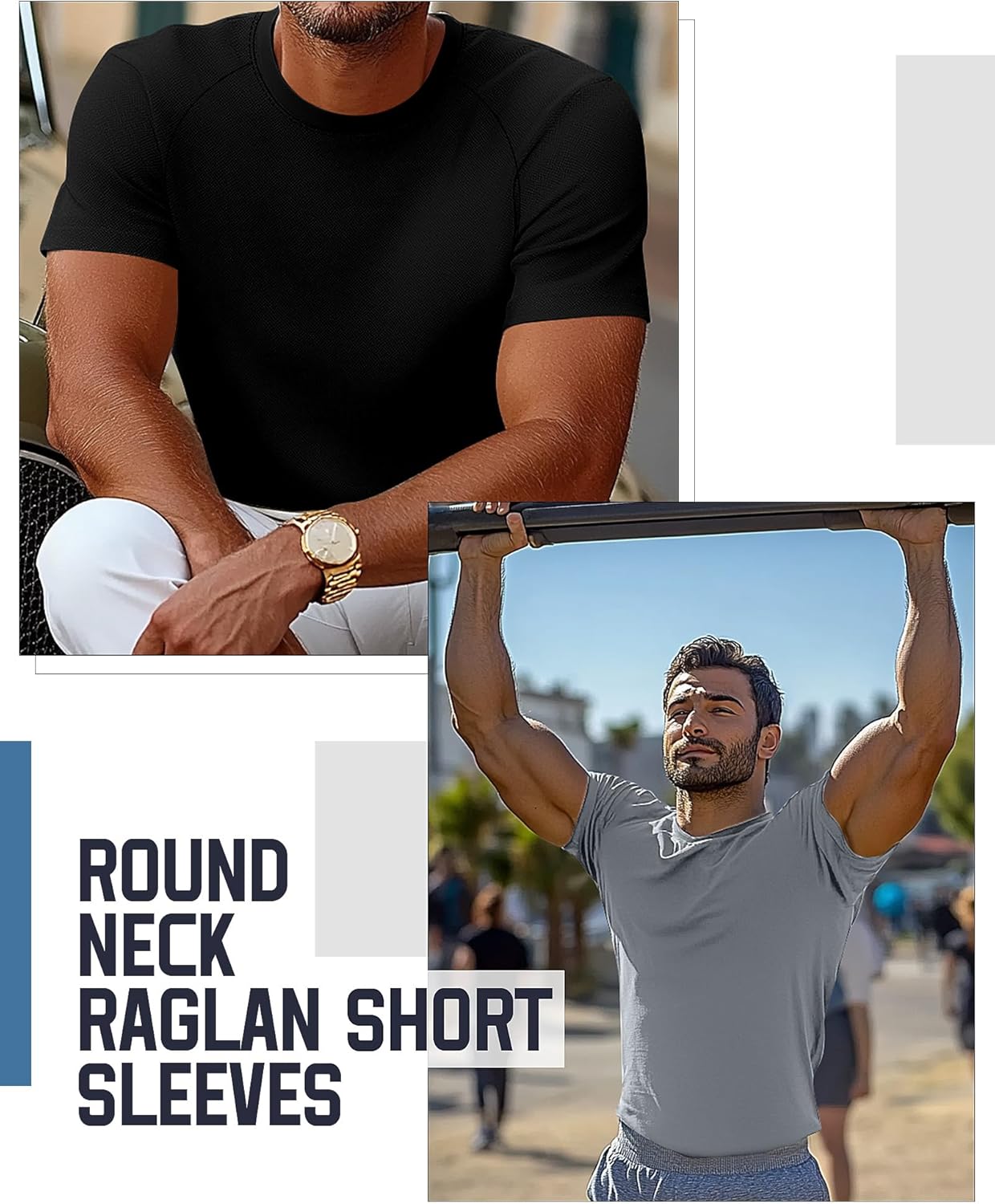 Huukeay 3 Pack Men's Big & Tall Short Sleeve Shirts, Plus Size Crew Neck Tees Basic Moisture Wicking Summer Solid Tops - Image 6