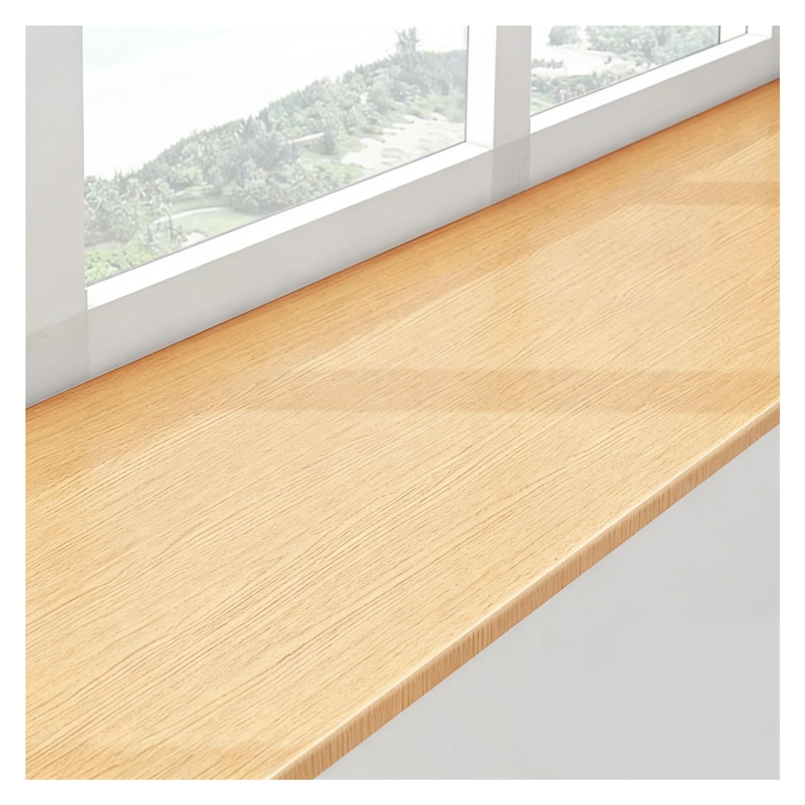 Tyzlup Self Adhesive PVC Window Sill Cover, Wooden Texture Waterproof Protector, Custom Cuttable Mat for Kitchens, Window Ledges & Bay Windows(B,32.8ftx23.6in/10mx60cm)