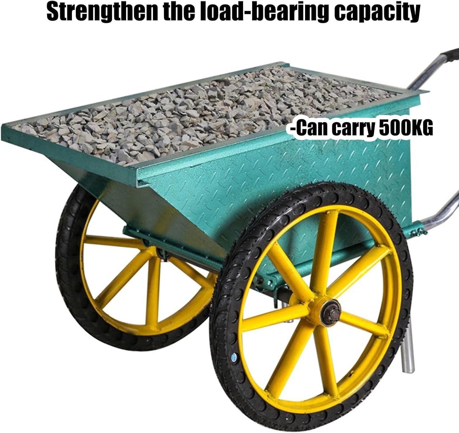 Wagon Cart, Garden Cart, Garden Wheelbarrow Cart, Wheelbarrow Cart with 2 Wheels, Cart Heavy Duty with All-Terrain Wheels, for Farm, Gardening Planting, Green