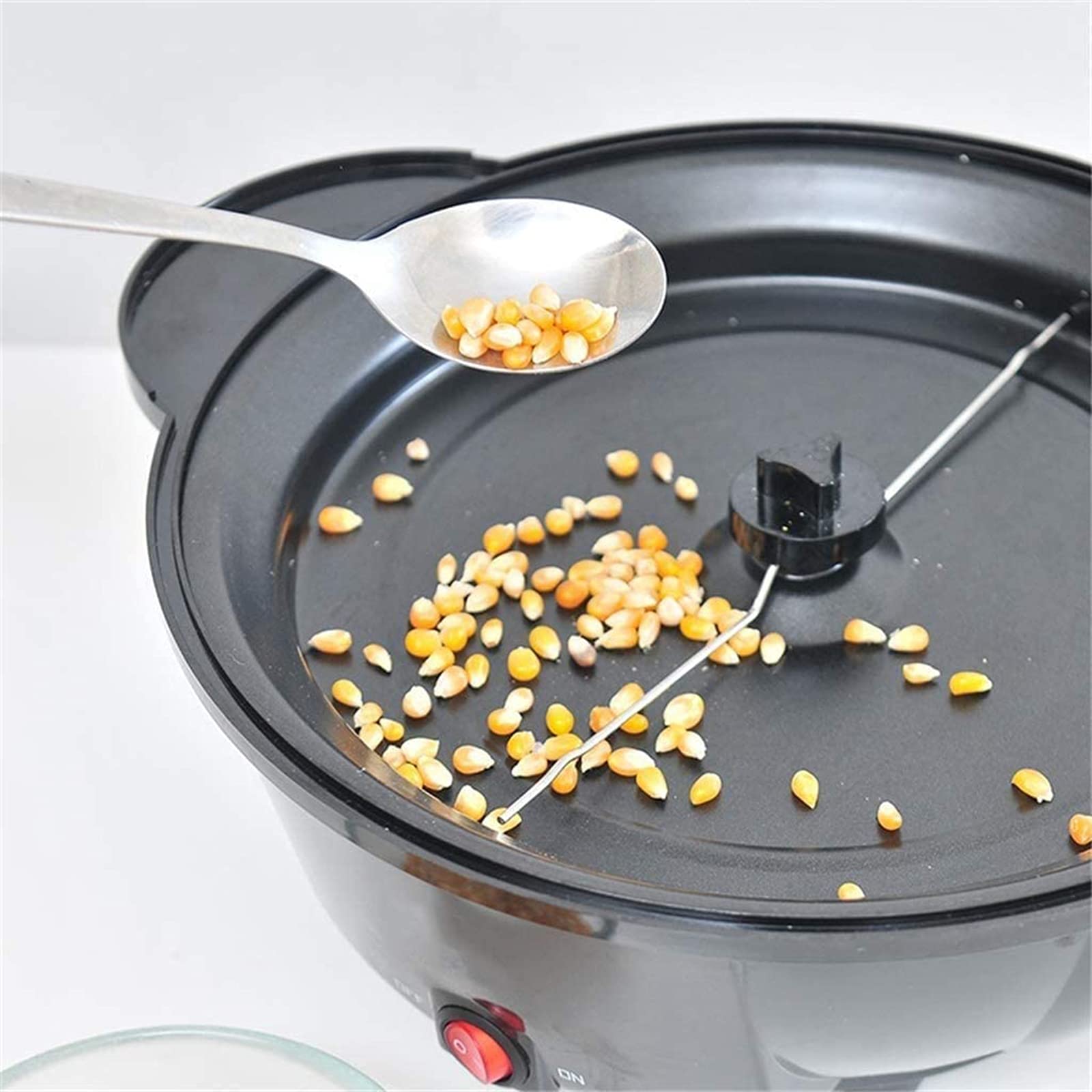 Machine à Pop-Corn électrique Professionnelle Automatique à l'huile Chaude, avec Plaque chauffante Amovible pour Un Nettoyage Facile, Petite Machine à Pop-Corn Domestique