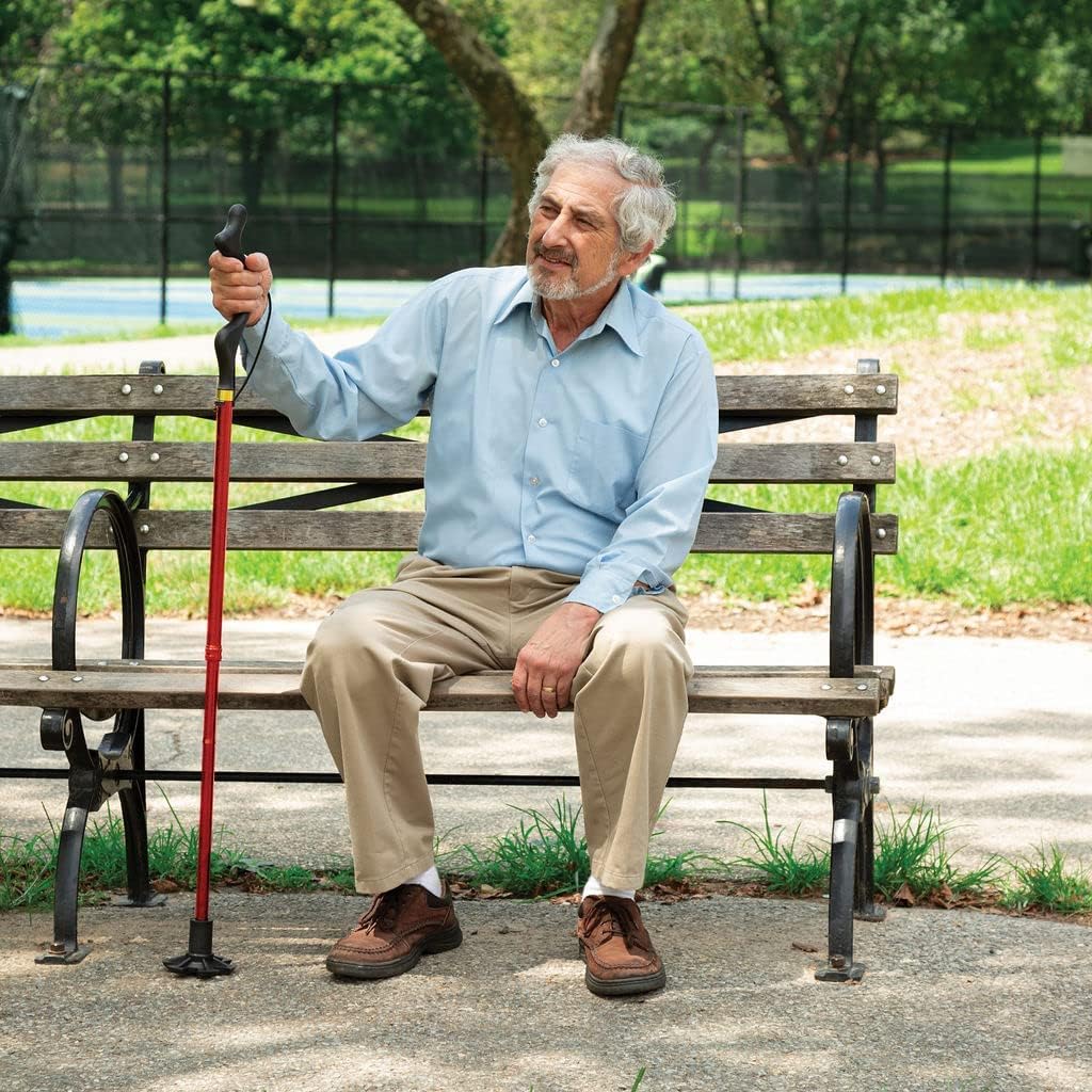 Bastón para hombres y mujeres, bastón de equilibrio especial, bastón de 10 alturas ajustables, bastón plegable autónomo, bastón plegable portátil, cómodo