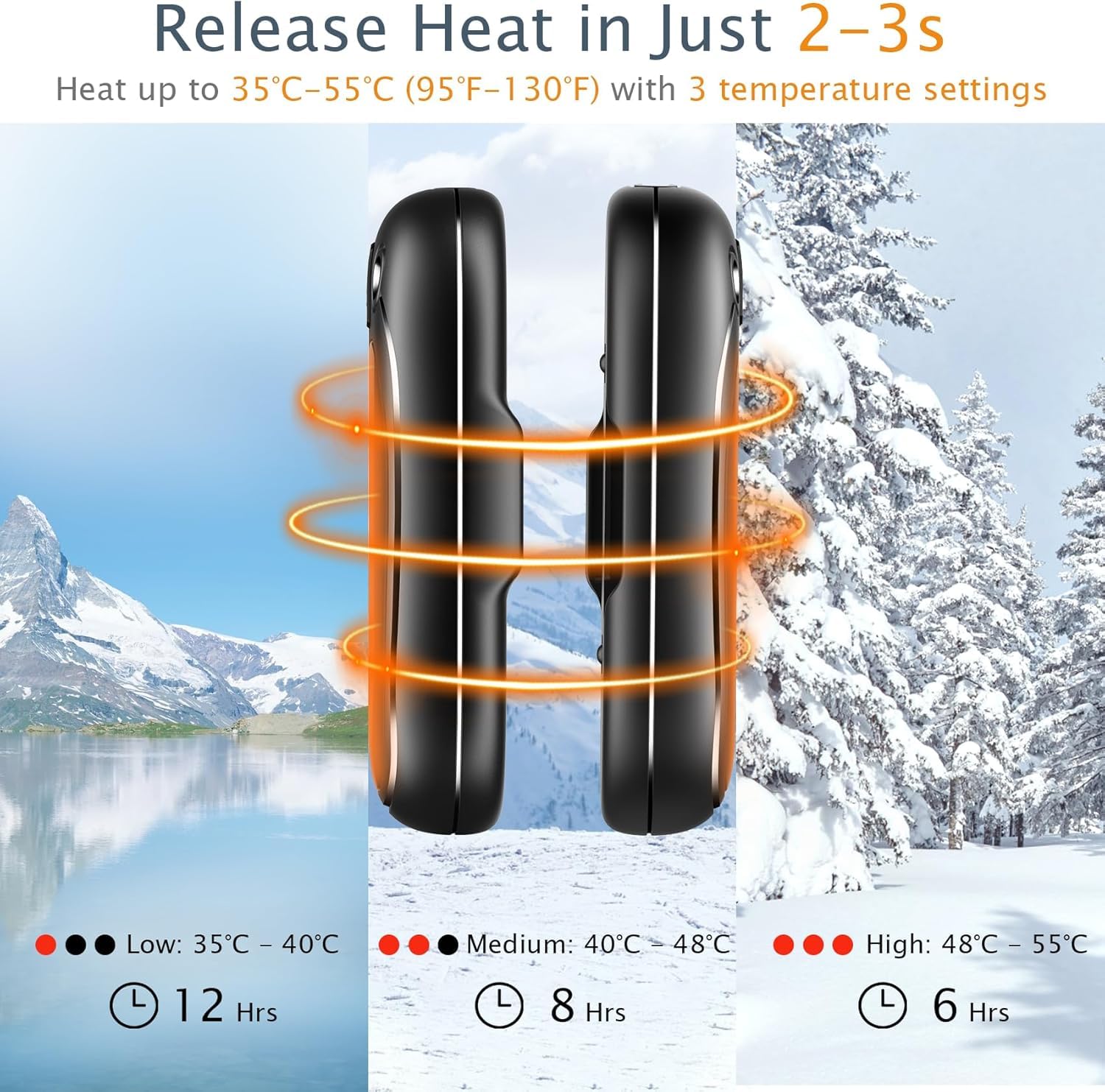 Scaldamani Elettrico Ricaricabile USB Riutilizzabile 2 Pezzi Fino a 12 Ore, Scalda Mani Portatile Elettrico Tascabili Scaldino Elettr Mani Regali per Donne Uomini Raynaud Outdoor Campeggio Sci Golf