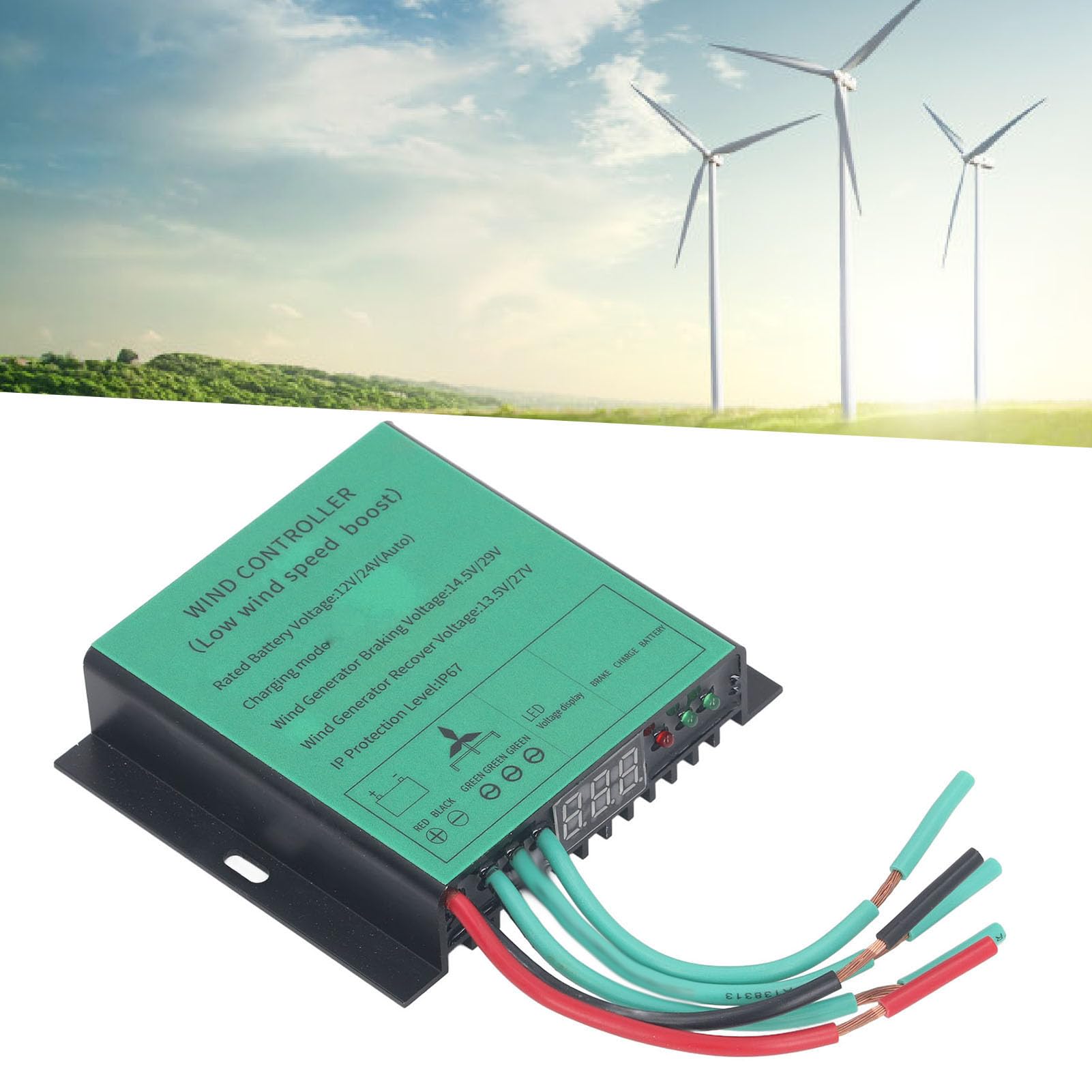 Regolatore di Carica MPPT Eolico, 100W-600W 12V 24V Auto IP67