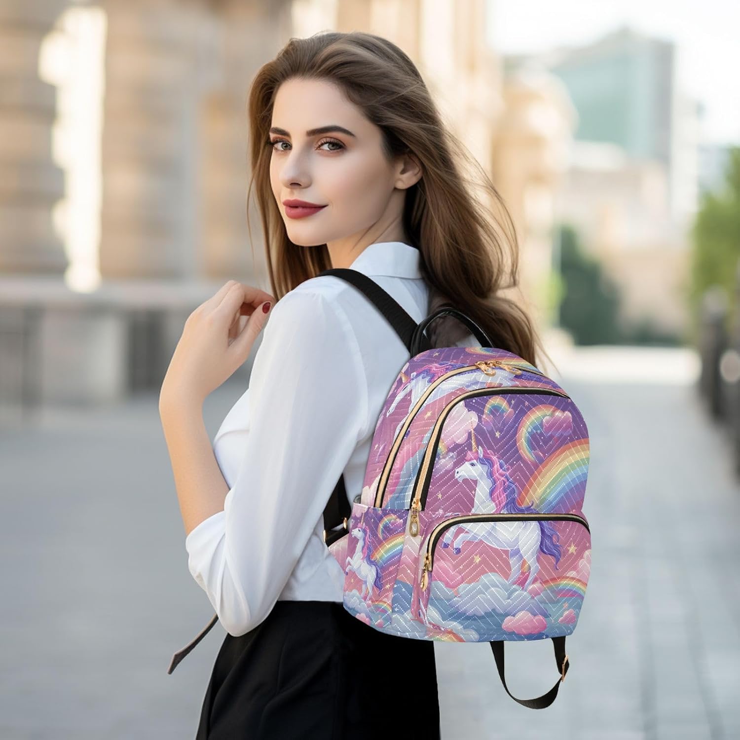 senya Magic Unicorn Rainbow Women Backpack Purse Travel Daypack Shoulder Bag - Image 6