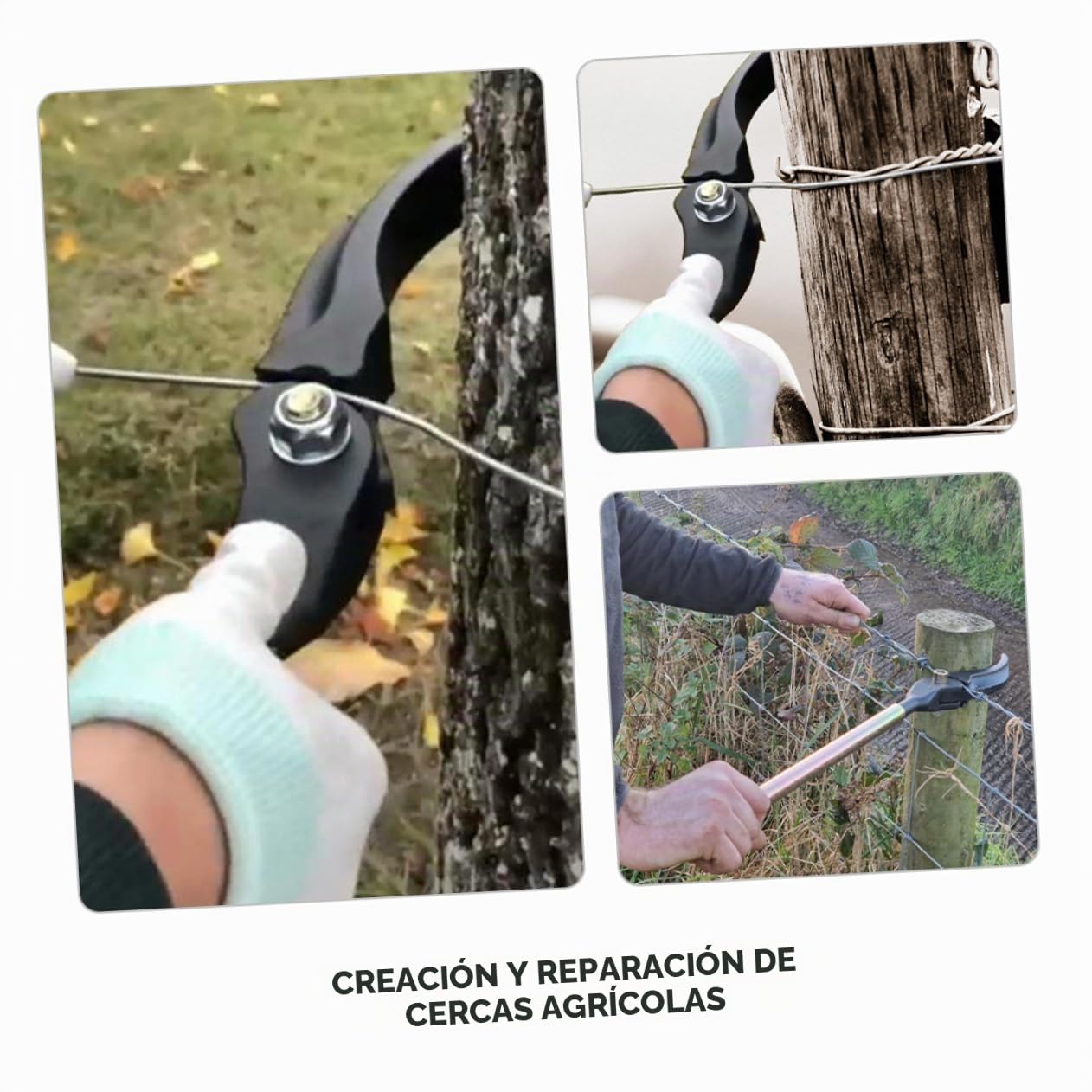 Herramienta para Tensar Vallas de Acero, Tensor de Alambre para Cercas de Púas y Portátil para Vallado de Jardín y Cercas Agrícolas