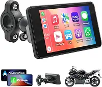 Tela CarPlay para motocicleta com Apple CarPlay Android Auto sem fio, tela sensível ao toque de 4,7 polegadas à prova d'água, navegação GPS para motocicleta, suporta navegação GPS/link espelhado
