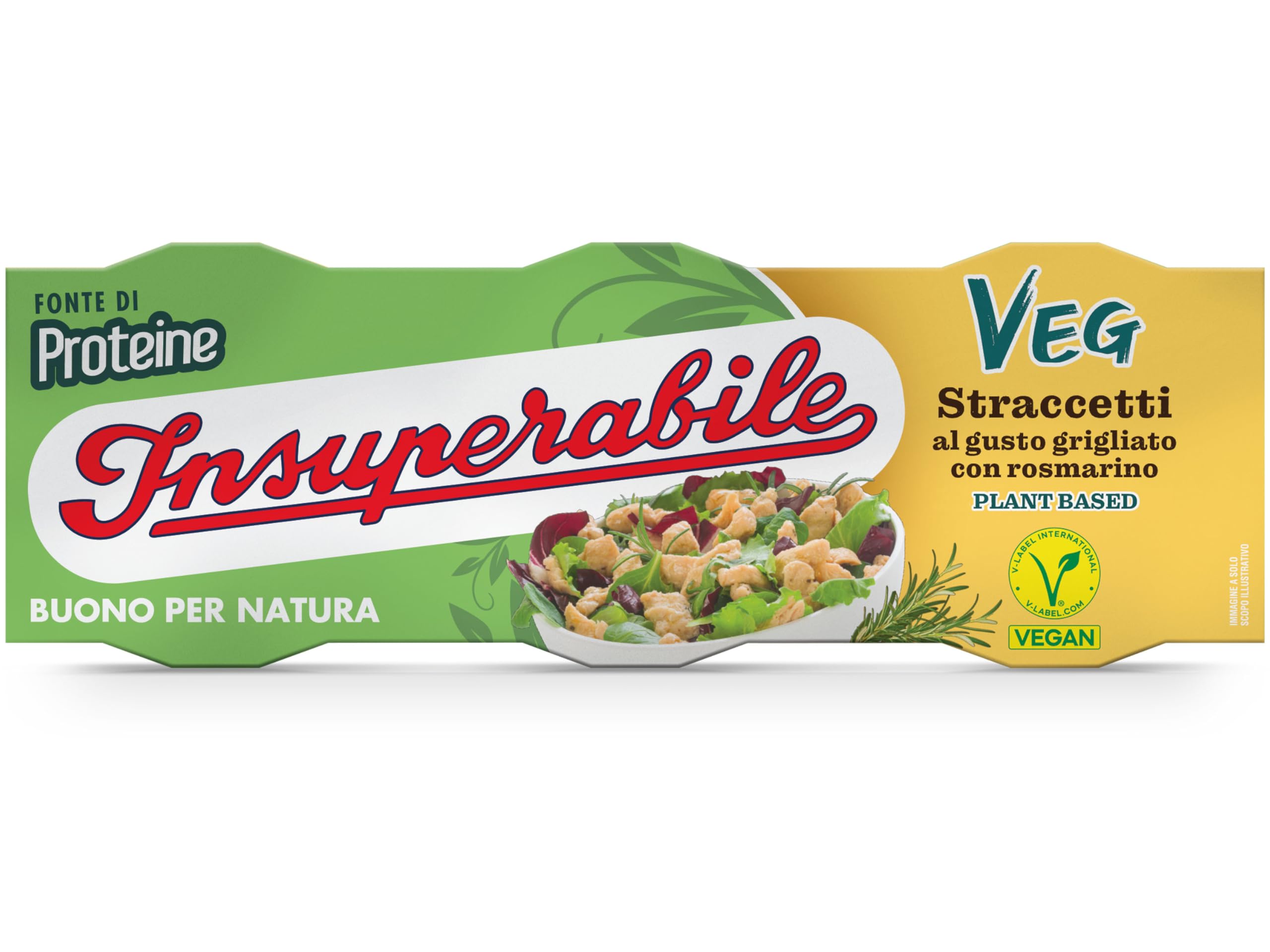 INSUPERABILE | Straccetti al Gusto Grigliato con Rosmarino, 24 lattine da 70gr, Confezione da 3x8-100% Plant Based, Certificazione Vegan, Made in Italy
