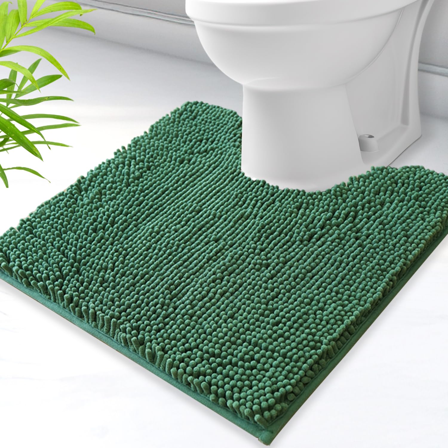 AINAHYVA Toilet Rugs U-Shaped,Super Absorbent Chenille Bathroom Rugs and Strong PVC Non-Slip Backing for Toilets Rug Set,Machine Washable,Bath Mats