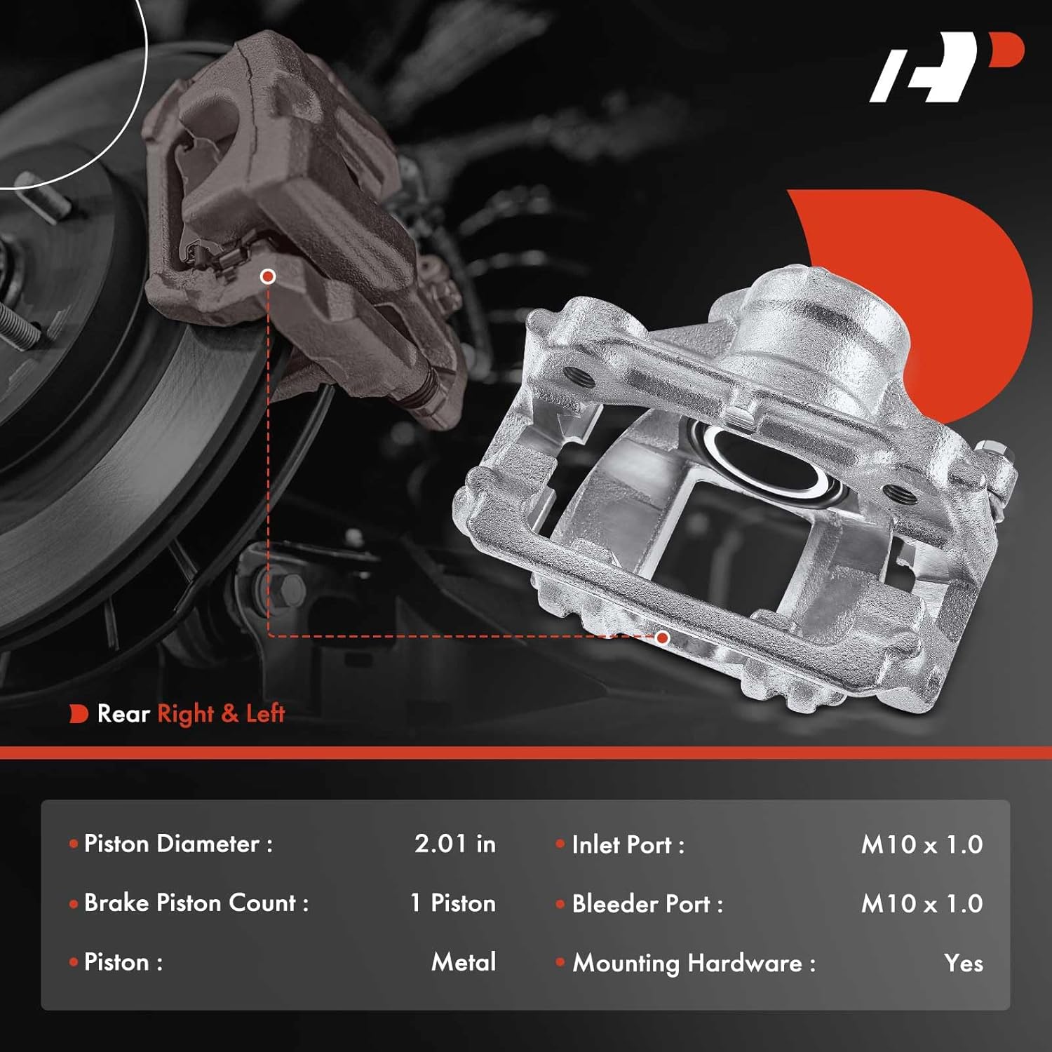 A-Premium Disc Brake Caliper Assembly with Bracket Compatible with Select Dodge, Freightliner and Mercedes-Benz Models - Sprinter 2500/Sprinter 2007-2018 - Rear Driver and Passenger Side, 2-PC Set