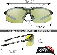Vista 2 de proSPORT Visión nocturna antideslumbrante lente amarilla gafas de sol conducción hombres mujeres aviador metal plástico Marcos