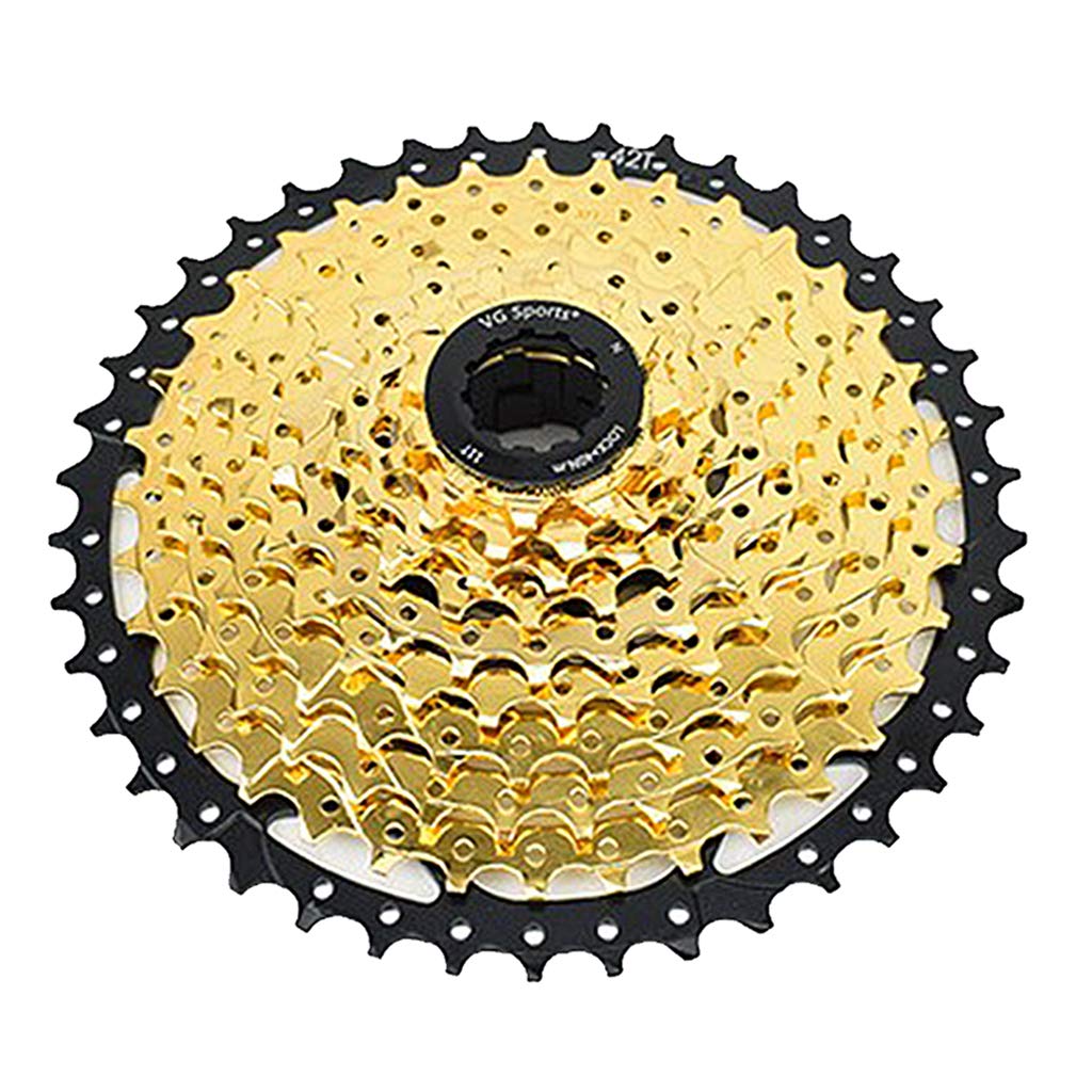 Piñón de piñón para bicicleta de 9/10 velocidades 11-42T, 9 velocidades, 42T, dorado