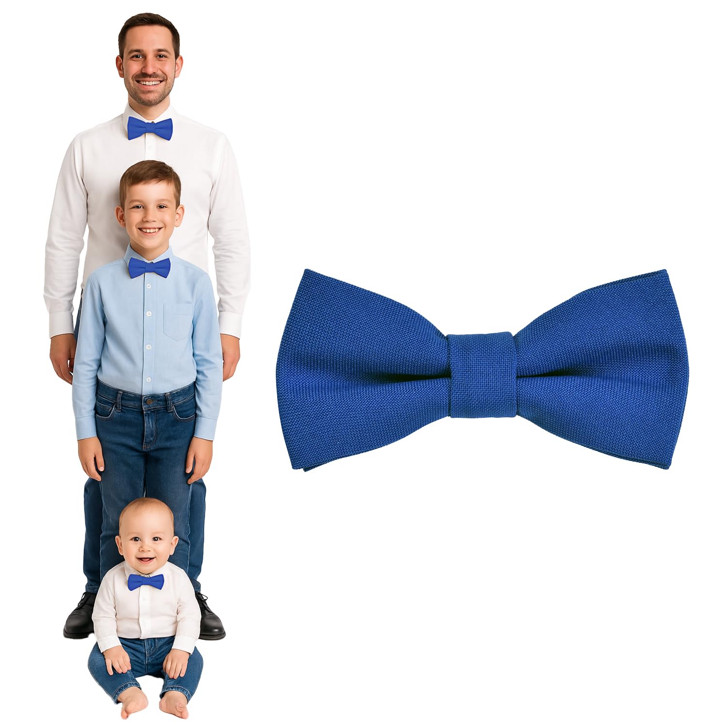 Pajarita hombre niños bebés mate preatada ajustable algodón accesorio festivo bodas comuniones