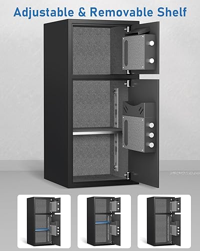 Miniatura 5 de Caja de seguridad extragrande de 6.1 pies cúbicos con bolsa impermeable ignífuga, caja de seguridad digital para el hogar con ranura para depósito y