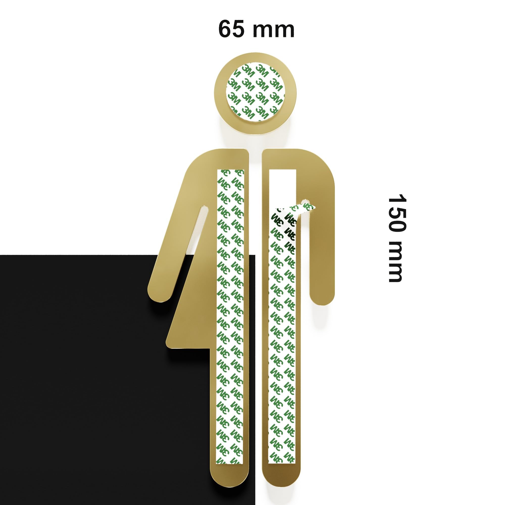 Messing WC-Schild divers - selbstklebend & pflegeleicht - Design Toiletten-Schild unisex SD-06-M