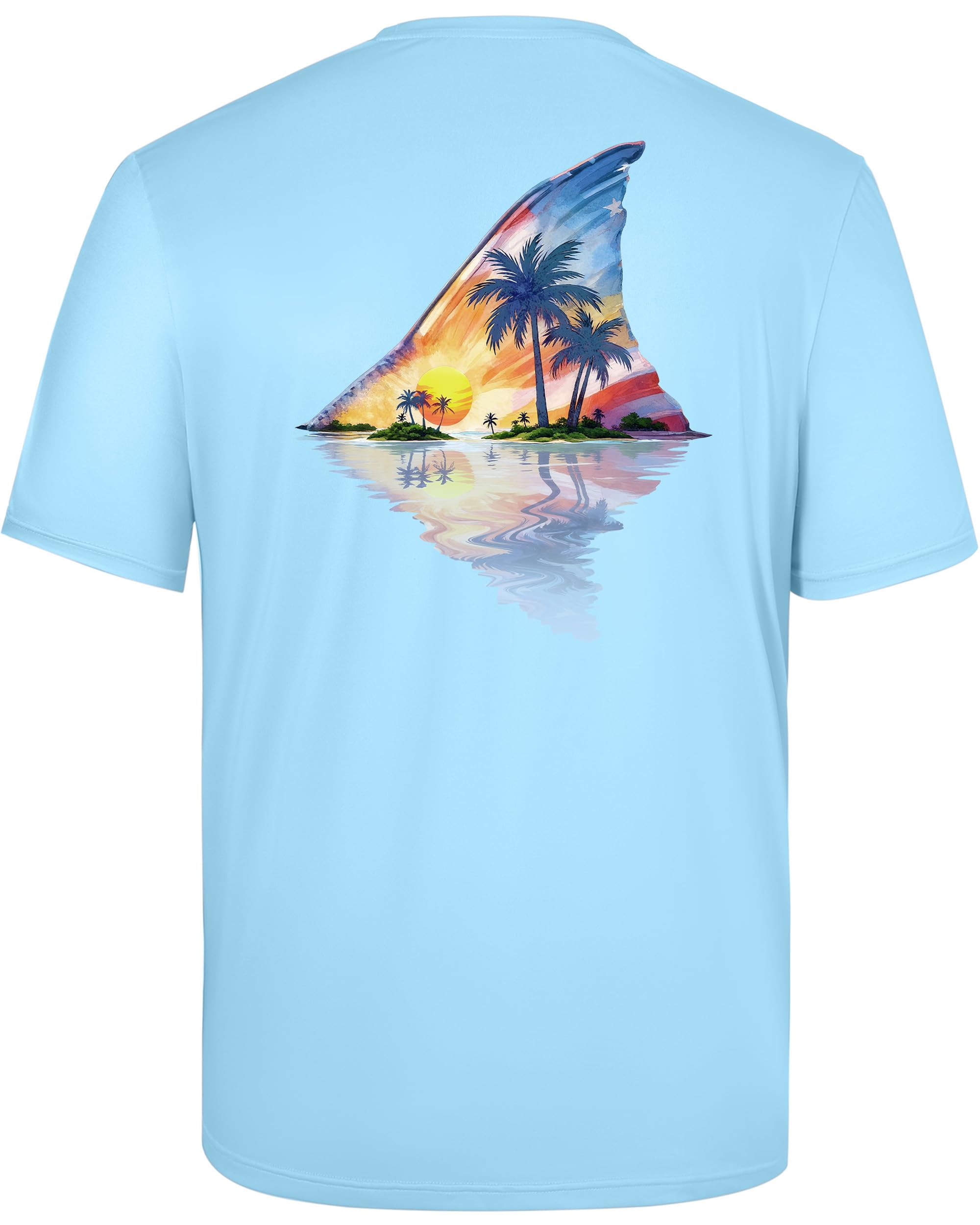 Men's Fishing Shirt Short Sleeve, UPF 50+ UV Sun Protection T-Shirt, Quick Dry Graphic Tee for Swim Surf — view 7