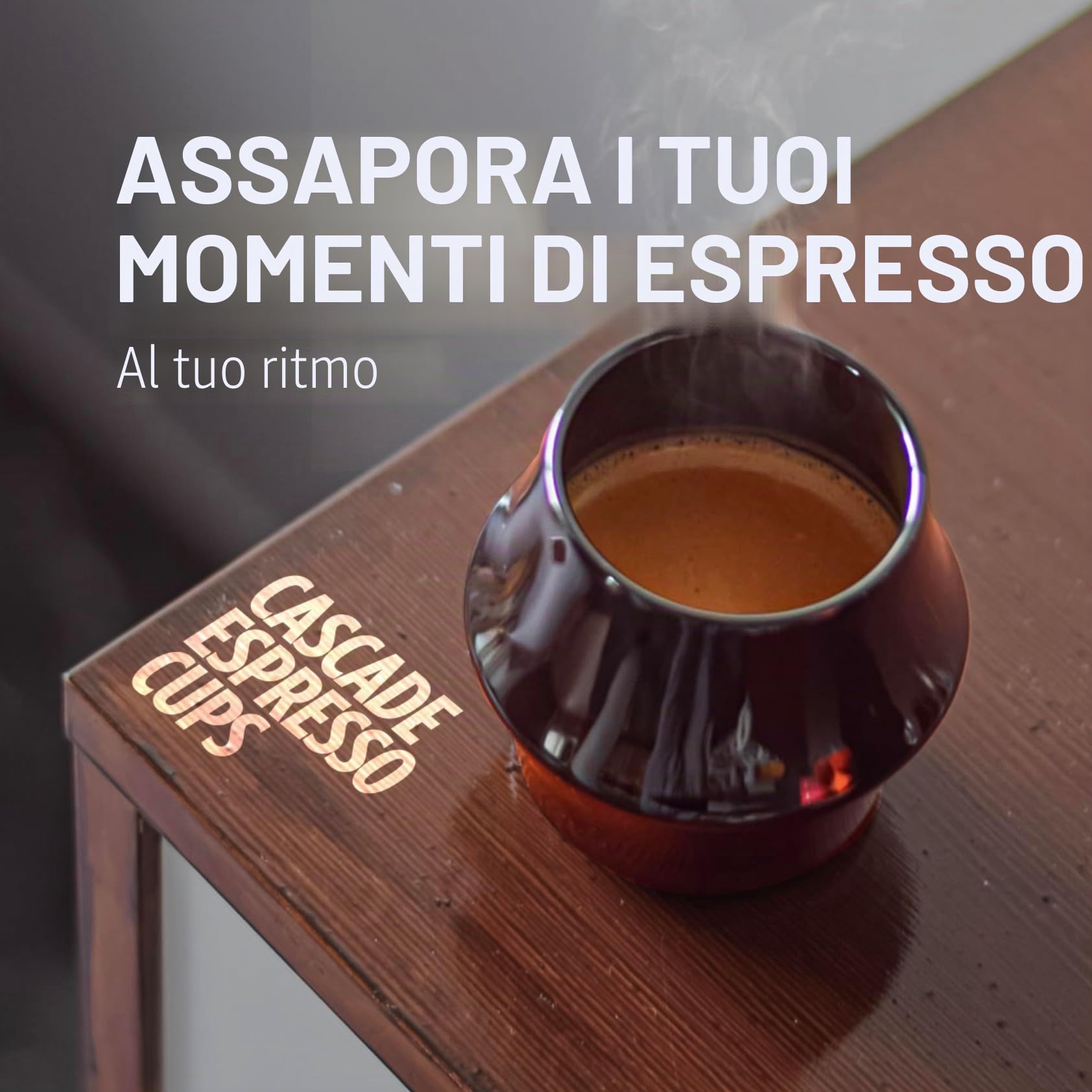 KRUVE Cascade - Tazze da caffè in porcellana a doppia parete, 70,9 g, set di tazze da caffè espresso sensoriali per trattenere il calore, bicchieri in porcellana nera con aroma migliorato, design