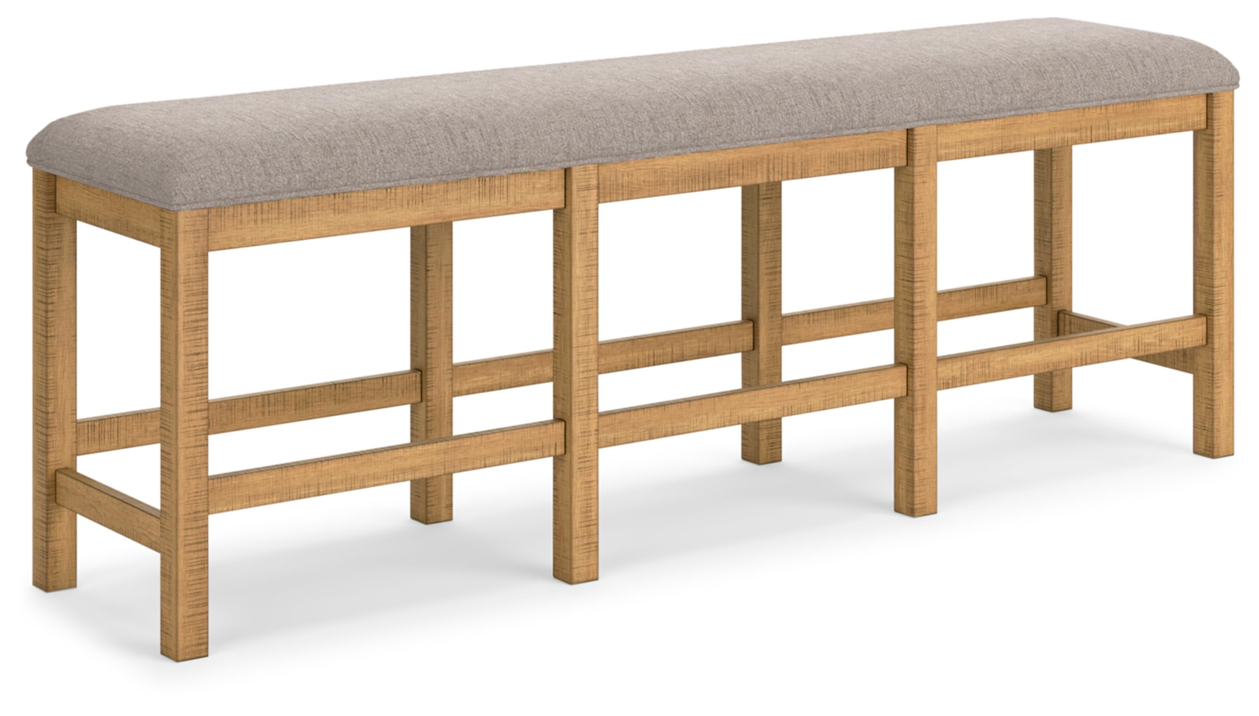 Signature Design by Ashley Havonplane Counter Height Dining Bench, 72" | Plush foam 25.6" seat, Distressed light brown pine wood frame, Seats 3 adults comfortably