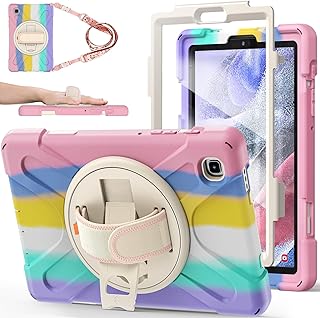 Case Compatible with Galaxy Tab A8 10.5 Inch with Screen Protector 2022, SM-X200/X205/X207, Hard Durable Rugged Protective Tab A8 Cover W/Stand Strap
