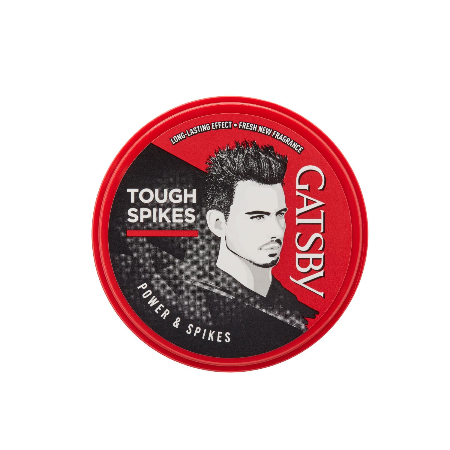 GATSBY Hair Styling Wax - Power & Spikes, For Tough Spikes, Non Sticky, Anytime Re-Stylable, Easy Wash Off, 75gm,Red