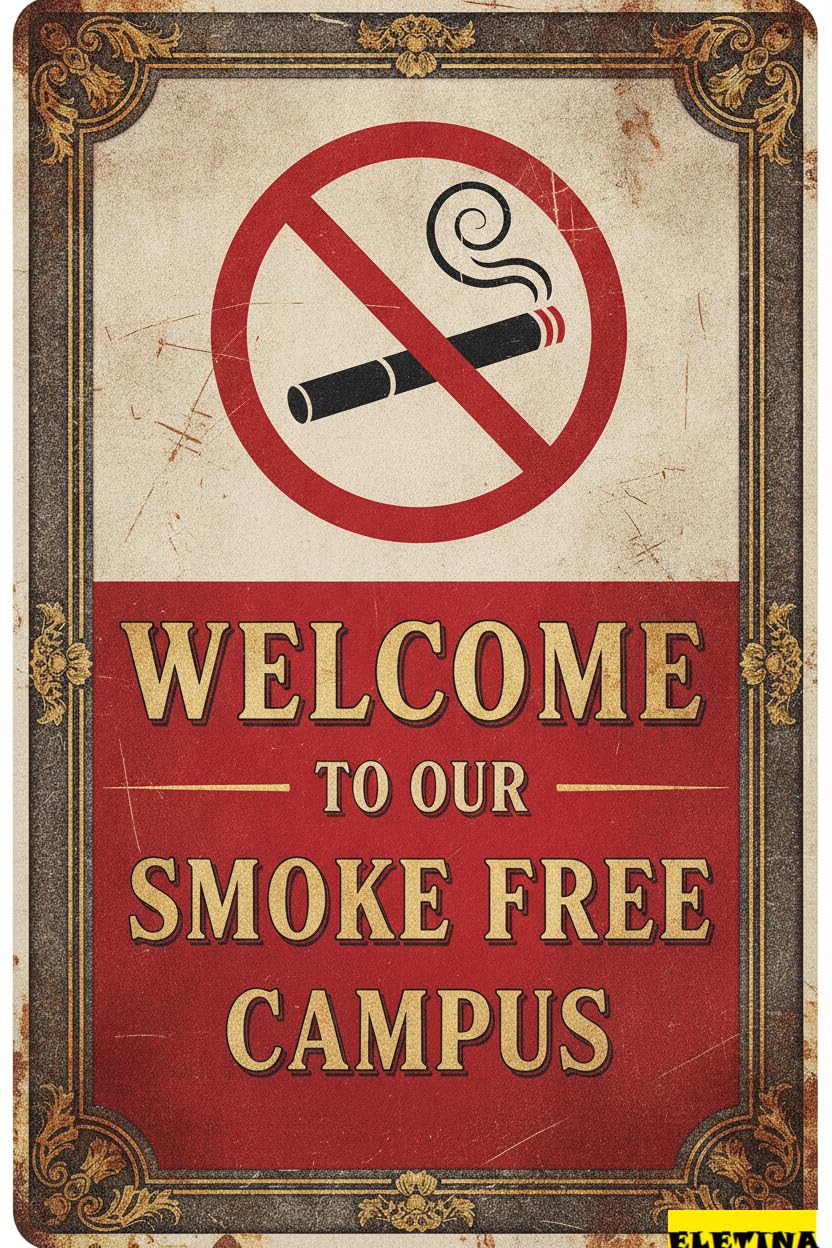Personalized Sign for Man Cave Warning Welcome To Our Smoking Free Campus Metal Wall Art Caution Safety French Vintage Retro Metal S Driveway Road Street Parking Lot 8x12in Private Property Decorative