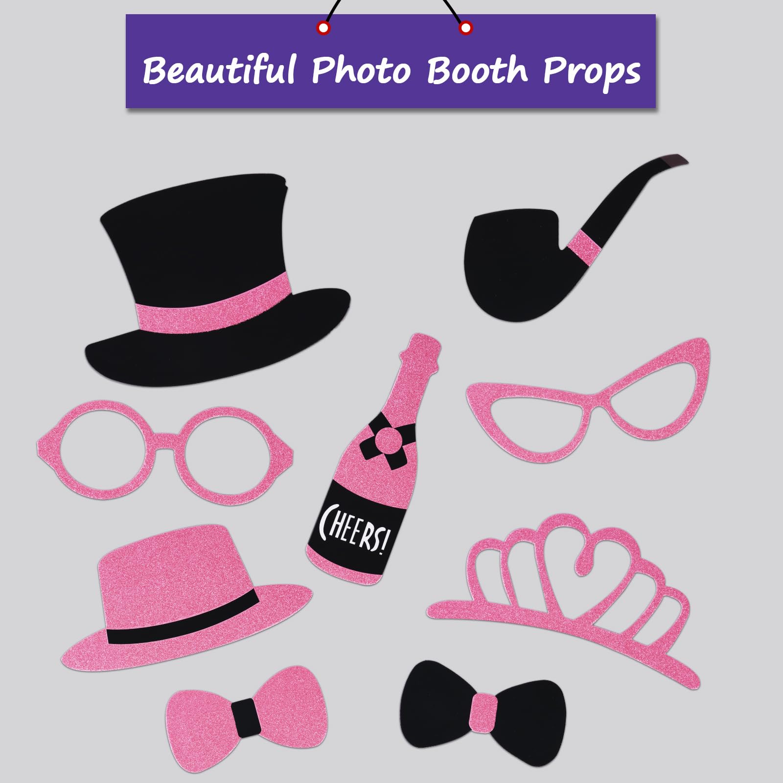 30 Valentinstag-Fotoautomaten-Requisiten – Aus Karton, Mit Stäbchen, Für Partys & Hochzeiten