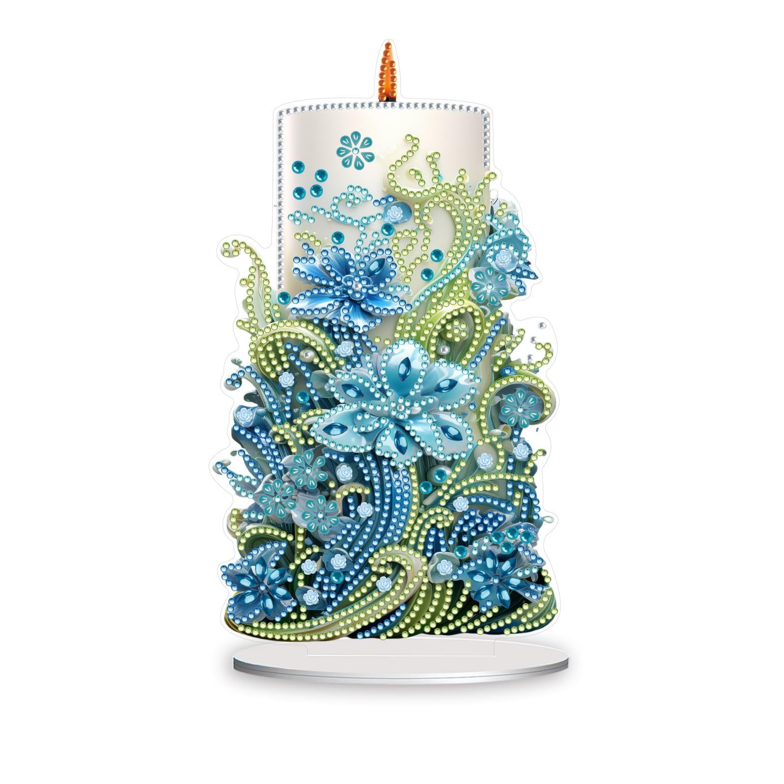 ARTopet DIY Diamond Desktop Ornament Special Shaped Crystal Flower Candle Diamond Art Painting Tabletop Ornaments Single Sided Diamond Home Decor